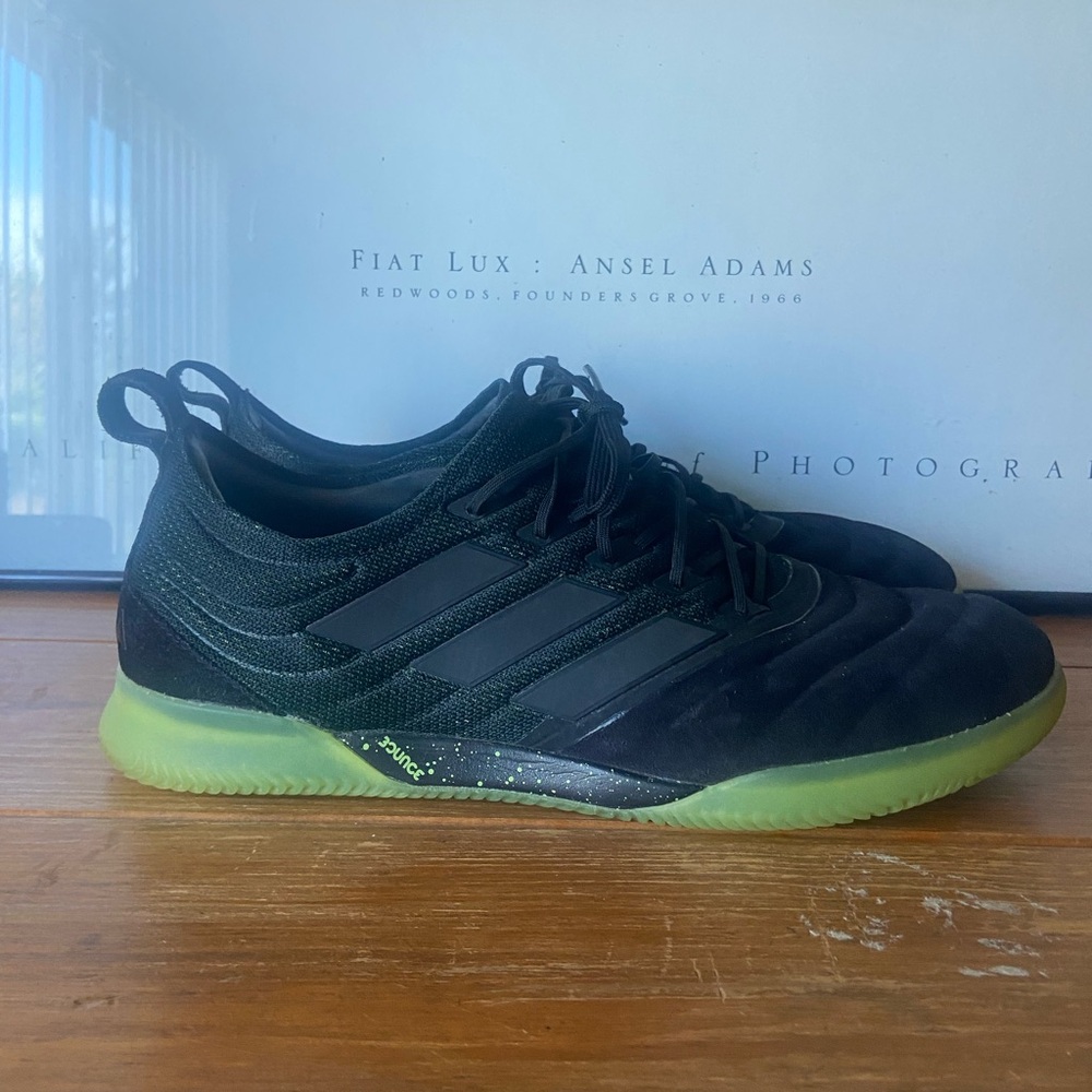 Adidas Black and Green Copa Athletic Shoes